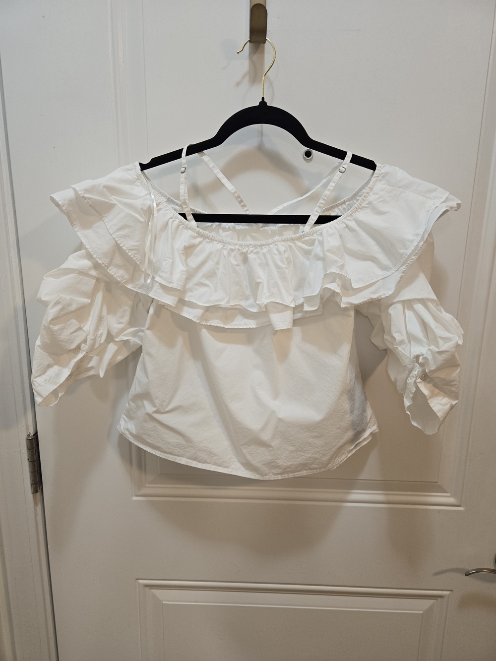 Joie White Off-Shoulder Ruffle Strap Camisole - Picture 4 of 6